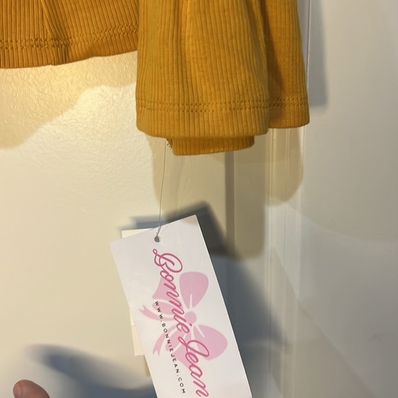BONNIE JEAN MUSTARD YELLOW LONG SLEEVE BLOUSE - Picture 3 of 5